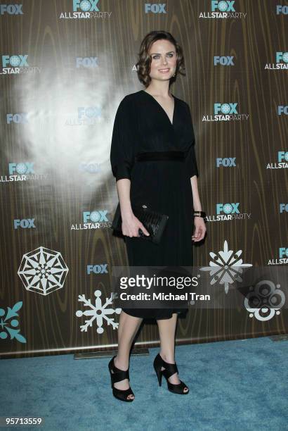 Emily Deschanel arrives to the FOX 2010 All-Star Party held at Villa Sorisso on January 11, 2010 in Pasadena, California.