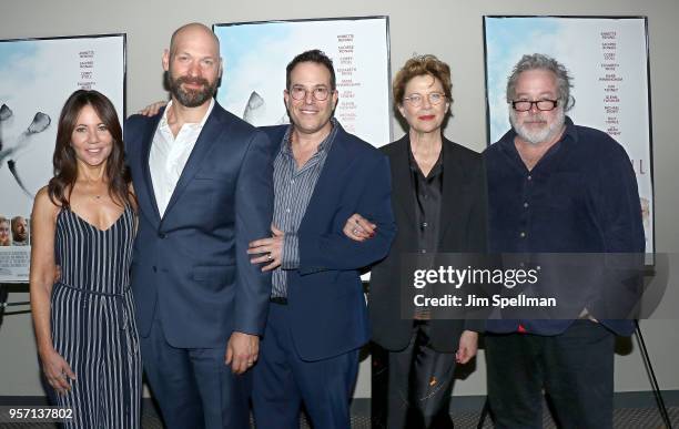 Producer Leslie Urdang, actor Corey Stoll, director Michael Mayer, actress Annette Bening and producer Tom Hulce attend the New York screening of...