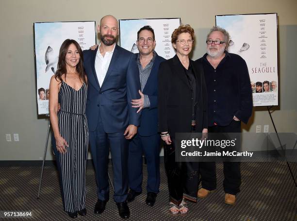 Producer Leslie Urdang,Corey Stoll, director Michael Mayer,Annette Bening and producer Tom Hulce attend "The Seagull" New York Screening at Elinor...