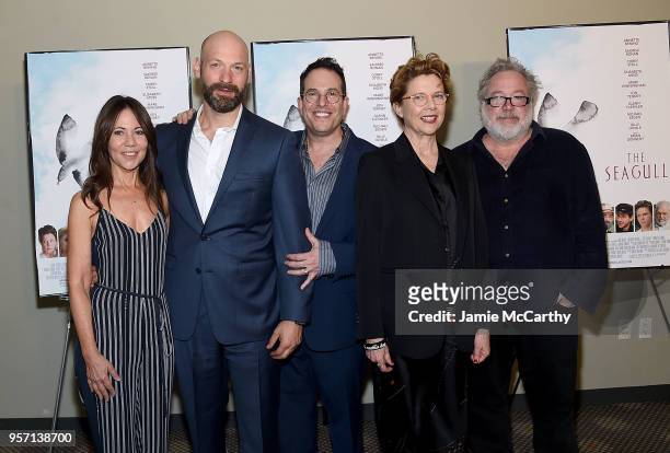 Producer Leslie Urdang,Corey Stoll, director Michael Mayer,Annette Bening and producer Tom Hulce attend "The Seagull" New York Screening at Elinor...