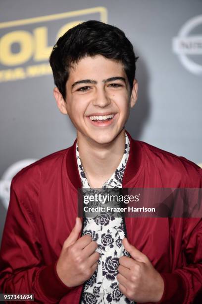 Joshua Rush attends the premiere of Disney Pictures and Lucasfilm's "Solo: A Star Wars Story" at the El Capitan Theatre on May 10, 2018 in Los...