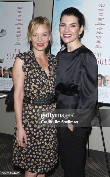 Actresses Samantha Mathis and Julianna Margulies attend the New York screening of "The Seagull" at Elinor Bunin Munroe Film Center on May 10, 2018 in...