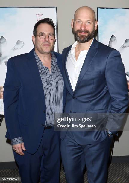 Director Michael Mayer and actor Corey Stoll attend the New York screening of "The Seagull" at Elinor Bunin Munroe Film Center on May 10, 2018 in New...