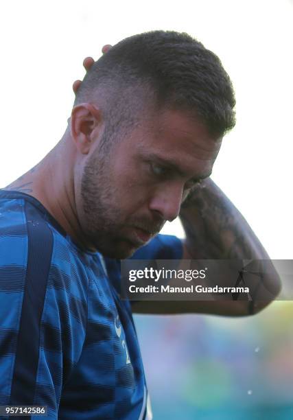 Jeremy Menez of America gestures prior the semifinals first leg match between Santos Laguna and America as part of the Torneo Clausura 2018 Liga MX...