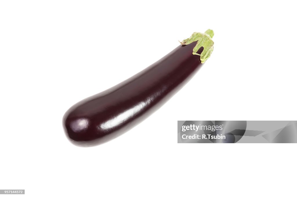 Black eggplant isolated on white background