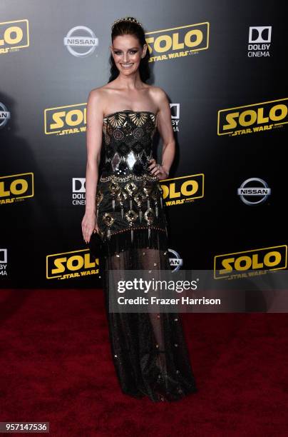 Lydia Hearst attends the premiere of Disney Pictures and Lucasfilm's "Solo: A Star Wars Story" at the El Capitan Theatre on May 10, 2018 in Los...