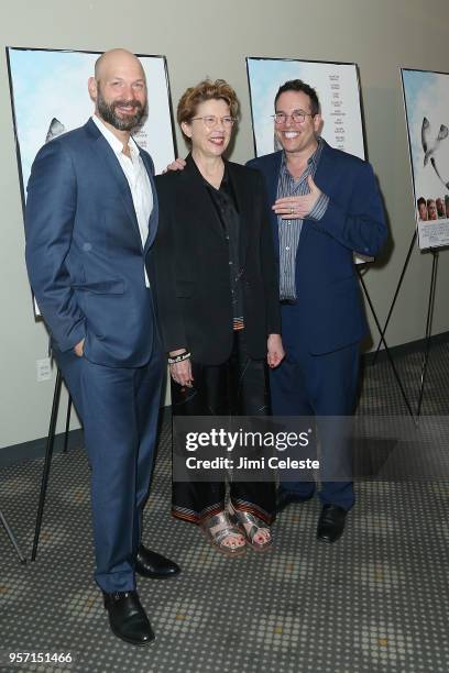 Corey Stoll, Annette Bening and Michael Mayer attend the New York premiere of "The Seagull" at Elinor Bunin Munroe Film Center on May 10, 2018 in New...