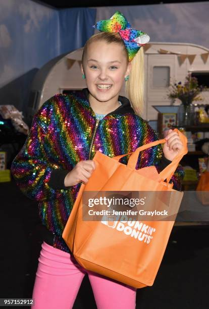 JoJo Siwa, YouTube Influencer and Nickelodeon Star celebrates Dunkin' Donuts' new Cosmic COOLATTA flavors at The Happy Place on May 10, 2018 in Los...