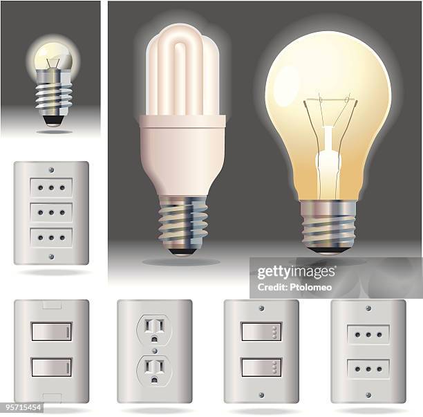 ilustraciones, imágenes clip art, dibujos animados e iconos de stock de las lámparas - interruptor