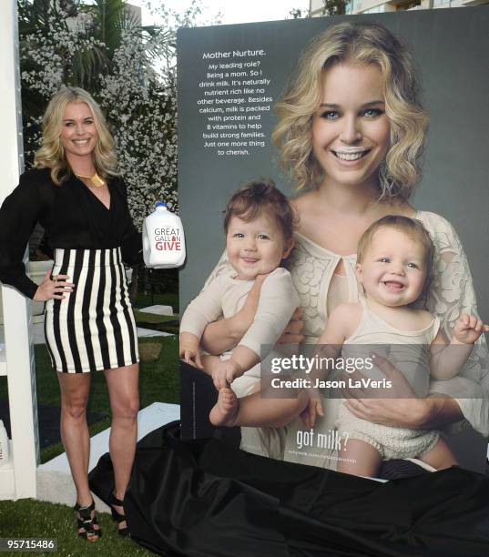 Rebecca Romijn launches the National Milk Mustache "got milk?" Great Gallon Give program at The Backyard at W Hotel on January 11, 2010 in Westwood,...