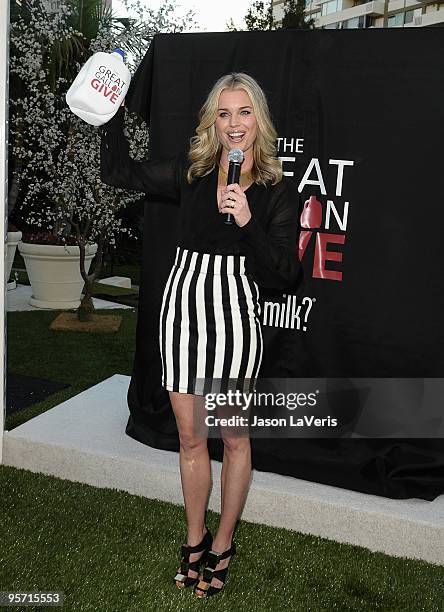 Rebecca Romijn launches the National Milk Mustache "got milk?" Great Gallon Give program at The Backyard at W Hotel on January 11, 2010 in Westwood,...