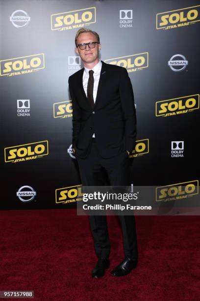 Paul Bettany attends the premiere of Disney Pictures and Lucasfilm's "Solo: A Star Wars Story" at the El Capitan Theatre on May 10, 2018 in...