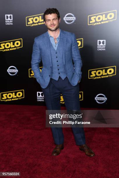 Alden Ehrenreich attends the premiere of Disney Pictures and Lucasfilm's "Solo: A Star Wars Story" at the El Capitan Theatre on May 10, 2018 in...