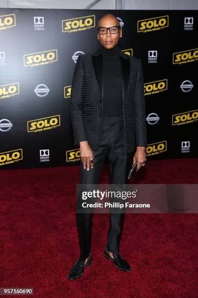 RuPaul attends the premiere of Disney Pictures and Lucasfilm's "Solo: A Star Wars Story" at the El Capitan Theatre on May 10, 2018 in Hollywood,...