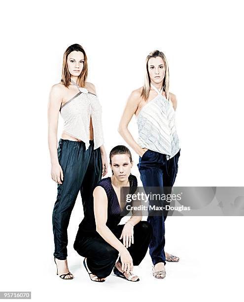 Swimmers Tania Di Mario, Beatrice Adelizzi and Tania Cagnotto pose for a portrait in shoot in Turin on May 13, 2009.