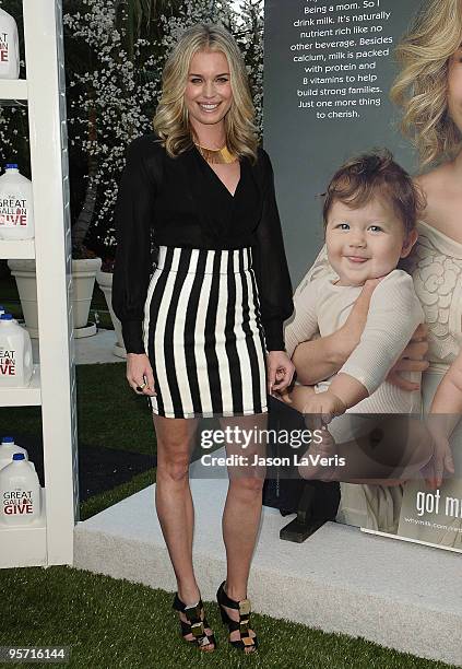 Rebecca Romijn launches the National Milk Mustache "got milk?" Great Gallon Give program at The Backyard at W Hotel on January 11, 2010 in Westwood,...