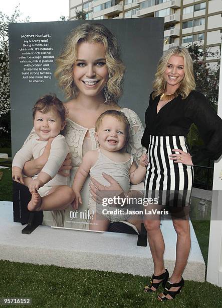 Rebecca Romijn launches the National Milk Mustache "got milk?" Great Gallon Give program at The Backyard at W Hotel on January 11, 2010 in Westwood,...