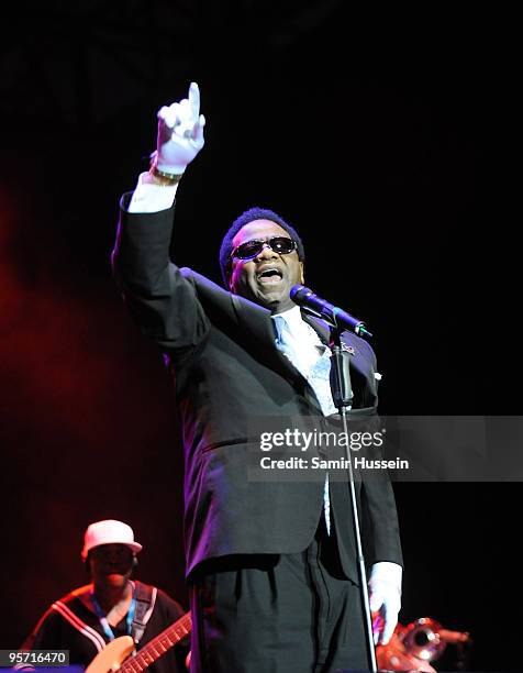 Soul singer Al Green performs on the first night of the Sydney Festival on January 9, 2010 at the Domain in Sydney, Australia.