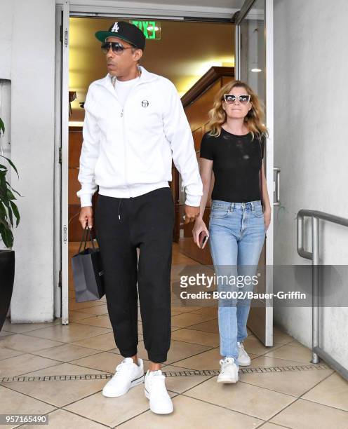 Chris Ivery and Ellen Pompeo are seen on May 10, 2018 in Los Angeles, California.