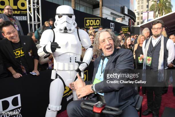 Actor Peter Mayhew attends the world premiere of Solo: A Star Wars Story in Hollywood on May 10, 2018.