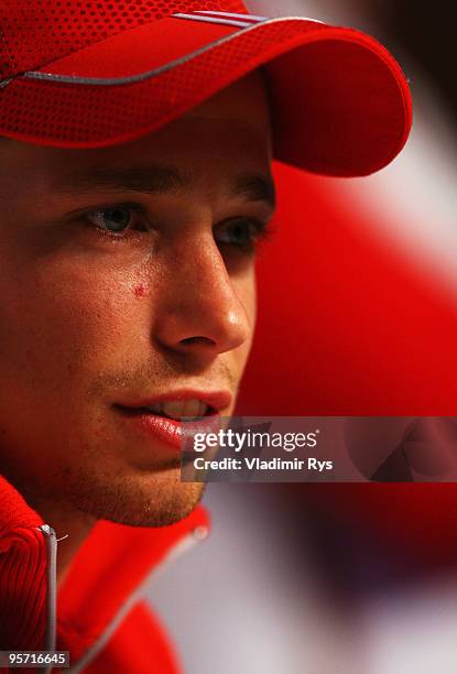 Casey Stoner of Australia attends a Wrooom press conference on January 12, 2010 in Madonna di Campiglio, Italy.