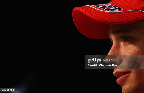 Casey Stoner of Australia attends a Wrooom press conference on January 12, 2010 in Madonna di Campiglio, Italy.