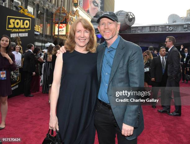 Actor Cheryl Howard and director Ron Howard attend the world premiere of Solo: A Star Wars Story in Hollywood on May 10, 2018.