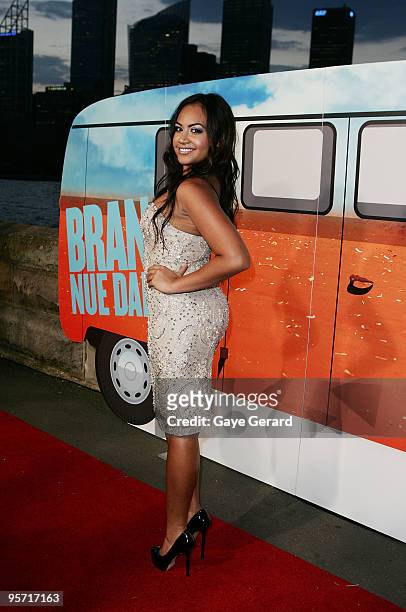 Singer and Actress Jessica Mauboy attends the opening night of the St George OpenAir Cinema, and Sydney premiere of Bran Nue Dae at Mrs Macquaries...