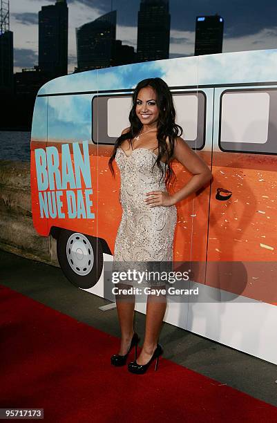 Singer and Actress Jessica Mauboy attends the opening night of the St George OpenAir Cinema, and Sydney premiere of Bran Nue Dae at Mrs Macquaries...