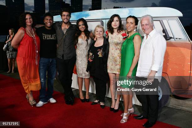 Cast Members Rocky McKenzie, Dan Sultan, Jessica Mauboy, Magda Szubanksi, Missy Higgins and Director Rachel Perkins and Producer Graeme Isaac pose...