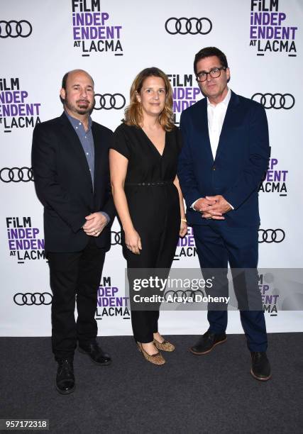 Andrew Rossi, Kate Novack and Josh Welsh attend Film Independent at LACMA hosts special screening of "Gospel According To Andre" at Bing Theater At...