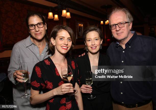 Anne Kauffman, Amy Herzog, Carrie Coon and Tracy Letts attend The New York Drama Critics' Circle Awards at Feinstein's/54 Below on May 10, 2018 in...