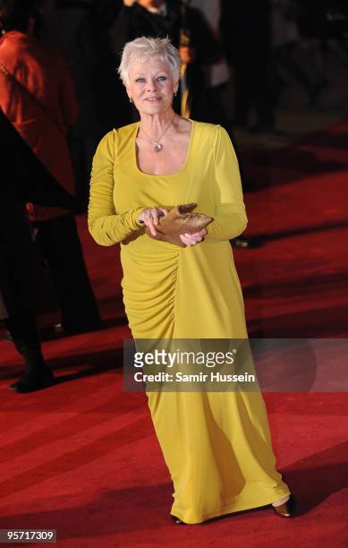 Dame Judi Dench arrives at the World Premiere of 'Nine' at Odeon Leicester Square on December 3, 2009 in London, England.