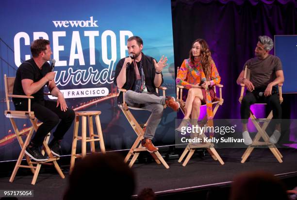 Chase Jarvis, Kevin Rose, Kelly Wearstler and Tan France participate in the WeWork San Francisco Creator Awards Master Class at Palace of Fine Arts...