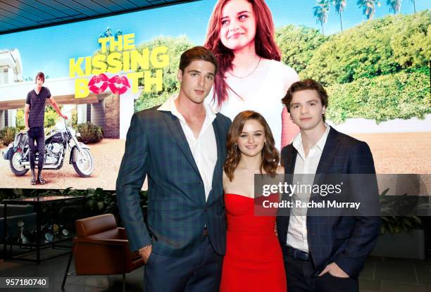 Jacob Elordi, Joey King and Joel Courtney attend a screening of 'The Kissing Booth' at NETFLIX on May 10, 2018 in Los Angeles, California.