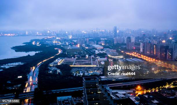 shenzhen city downtown district - special economic zone stock pictures, royalty-free photos & images