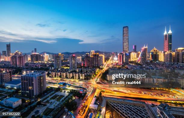 shenzhen city downtown district - special economic zone stock pictures, royalty-free photos & images
