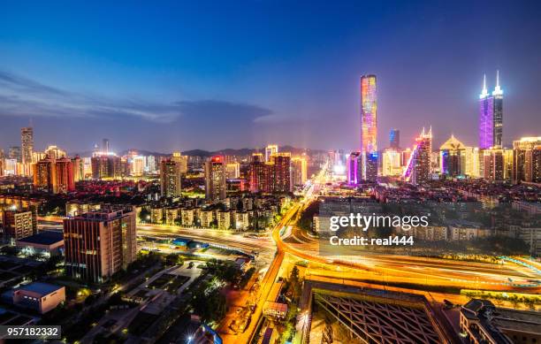 shenzhen city downtown district - special economic zone stock pictures, royalty-free photos & images
