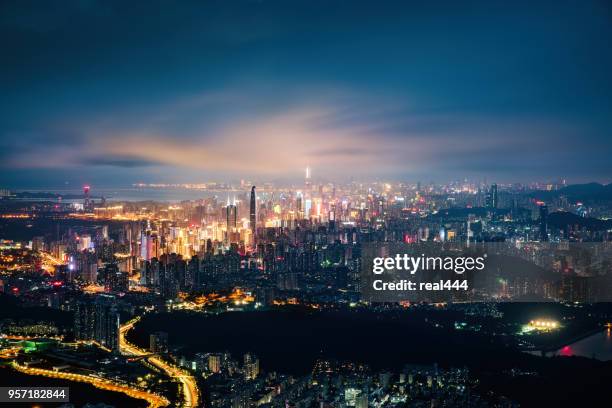 shenzhen city downtown district - special economic zone stock pictures, royalty-free photos & images
