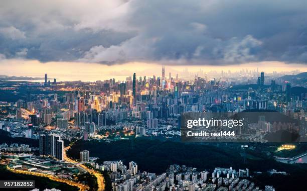 shenzhen city downtown district - special economic zone stock pictures, royalty-free photos & images