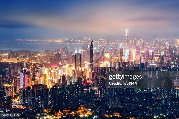 shenzhen city downtown district - special economic zone stock pictures, royalty-free photos & images