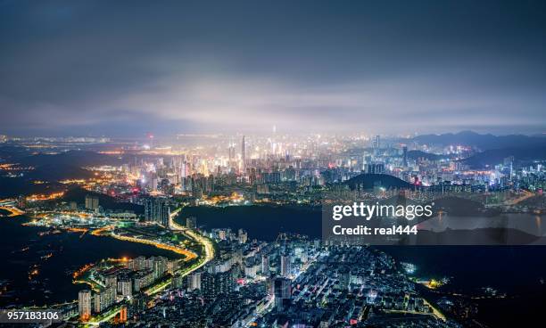 shenzhen city downtown district - special economic zone stock pictures, royalty-free photos & images