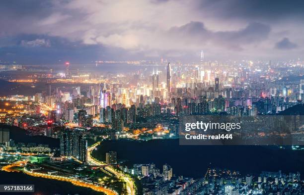 shenzhen city downtown district - special economic zone stock pictures, royalty-free photos & images