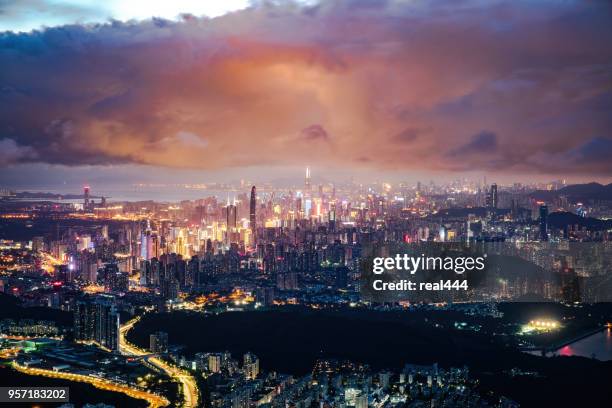 shenzhen city downtown district - special economic zone stock pictures, royalty-free photos & images