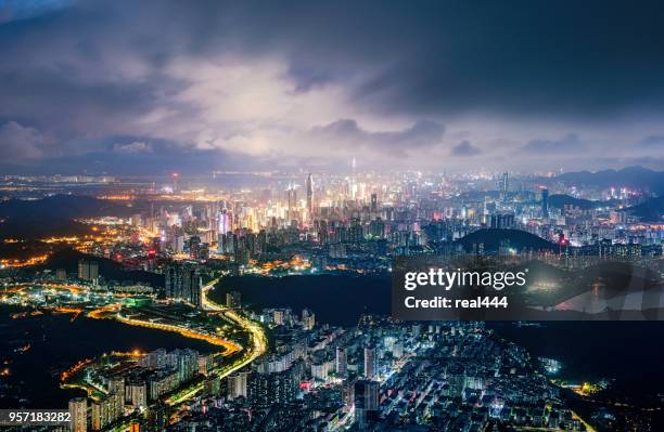 shenzhen city downtown district - special economic zone stock pictures, royalty-free photos & images