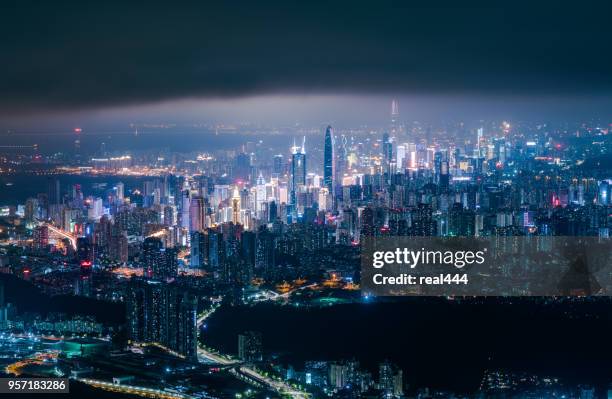 shenzhen city downtown district - special economic zone stock pictures, royalty-free photos & images