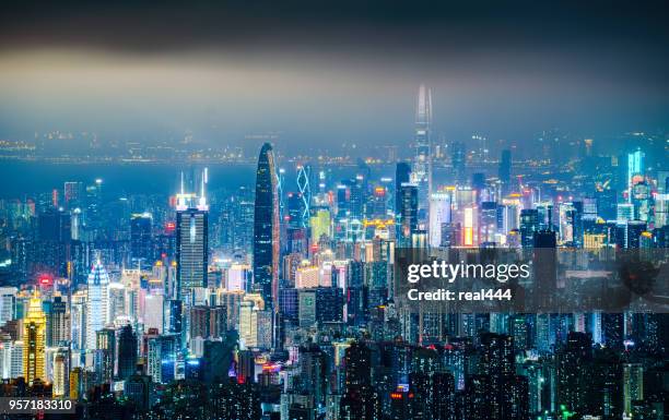 shenzhen city downtown district - special economic zone stock pictures, royalty-free photos & images