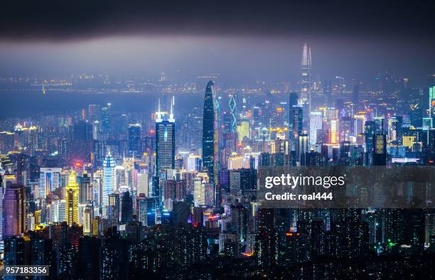 shenzhen city downtown district - special economic zone stock pictures, royalty-free photos & images