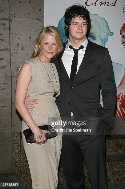 Actress Mamie Gummer and Ben Walker attend the Broadway opening night of "Desire Under The Elms" at the St. James Theatre on April 27, 2009 in New...