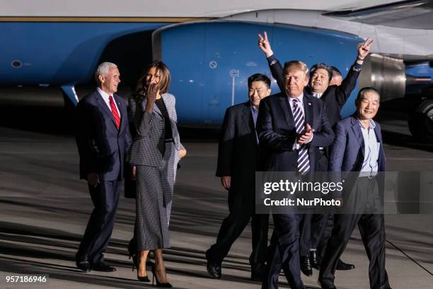 Mike Pence, his wife Karen Pence, First Lady Melania Trump, U.S. President Donald Trump, First Lady Melania Trump, and U.S. Secretary of state Mike...